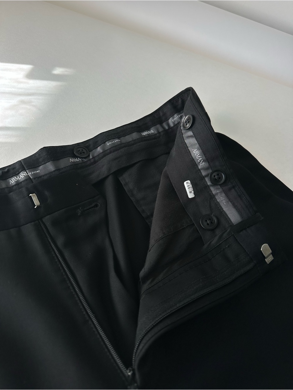 🇮🇹 Armani Collezioni Men's Black Tuxedo Trousers Satin Trim Made in Italy IT 38